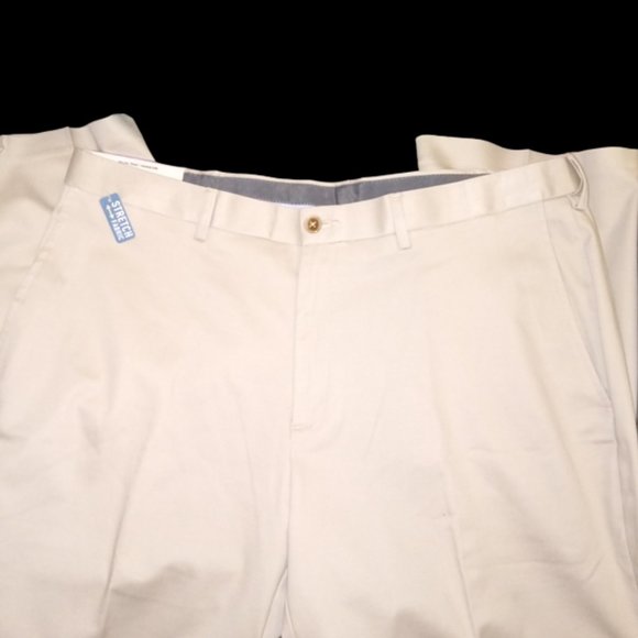 Haggar Clothing Classic Fit Flat Front Sand Khaki Premium No Iron Pants 38W 30L - Picture 5 of 7